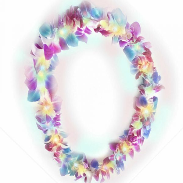 Hawaii Island Party LED Light-up colour Lei Luau Flashing Flower Garland Hula - Image 6