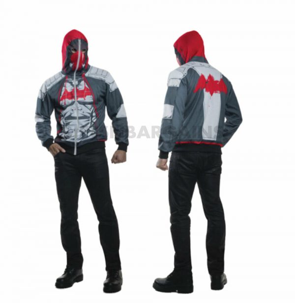 LICENSED RED HOOD HOODIE BATMAN ADULT MENS ARKHAM KNIGT HALLOWEEN COSTUME TOP