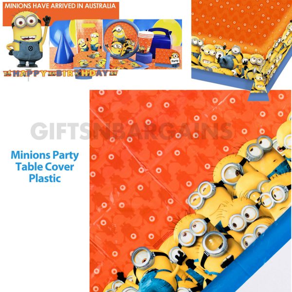 Minions Birthday Party Table Cover 180 X 120 CM Despicable Me Plastic
