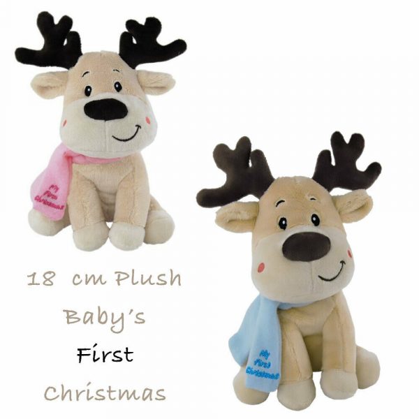 My First Christmas Reindeer plush soft stuff toy child Infant Baby Boy Girl Gift