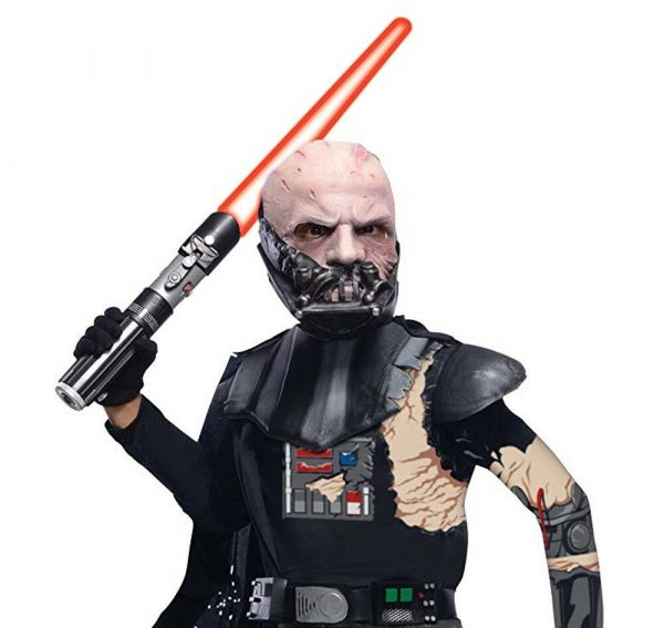 STAR WARS LICENSED BOYS DELUXE DARTH VADER BATTLE DAMAGE HALLOWEEN COSTUME CHILD - Image 3
