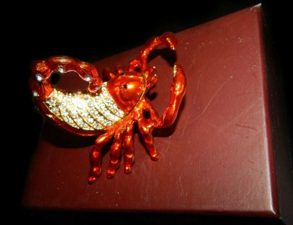 Womens Gift Jewellery Trinket Holder Scorpion Jewelled ornament holder with box - Image 9