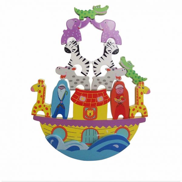 Wooden Educational Toy Noah's Ark Balancing Game Child Kid Shape Sorter Animals - Image 3