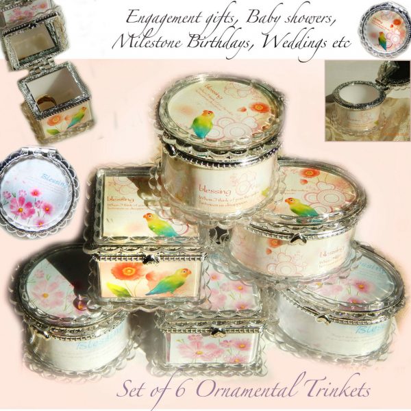 6 Jewellery Trinket Box Favour Bonbonniere Wedding Christening Birthday Keepsake - Image 3
