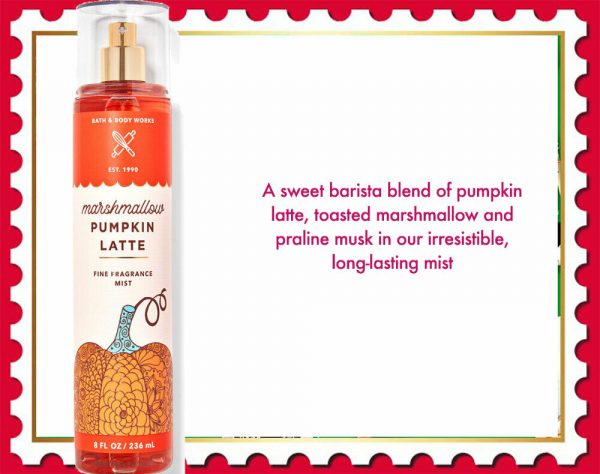 BATH & BODY WORKS MARSHMALLOW PUMPKIN LATTE SCENT FRAGRANCE MIST SPRAY XMAS GIFT