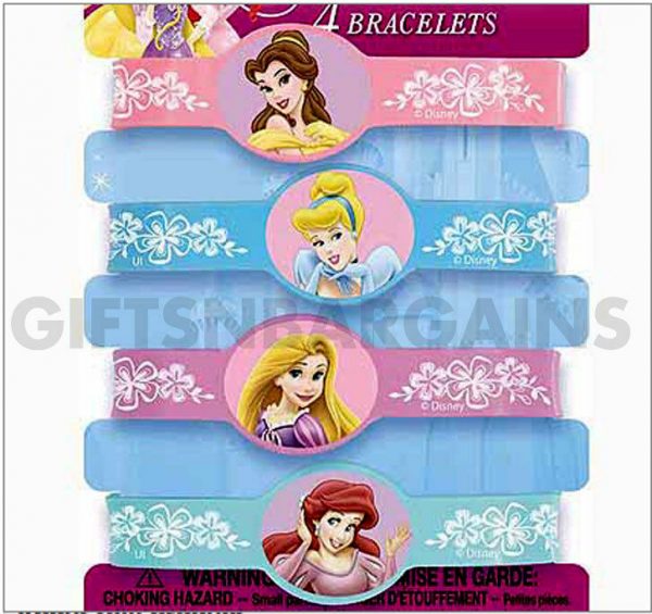 Disney Princesses Birthday Party Favours Girls Bracelets 4 pack, loot bag filler