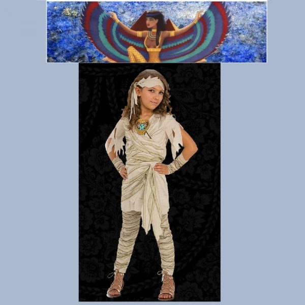 Egyptian Mummy Costume Zombie Girls Fancy Dress Halloween Dead Sphinx Crypt  M/L - Image 4