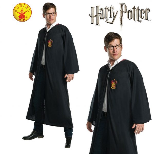 Harry Potter Classic Robe Adult Men Licensed Gryffindor Wizard Cloak Book Week