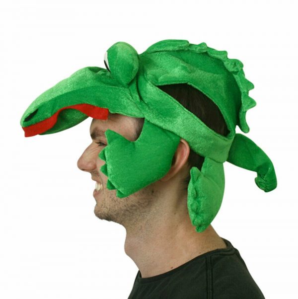 Peter Pan Tic Toc Crocodile Hat Plush Costume Accessory Alligator Green Adult - Image 3