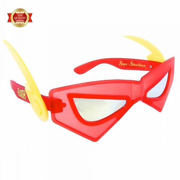 Sun-stache Licensed The Flash DC Super Hero Sun Shades Mask Glasses Red Adult