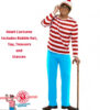 Where’s Wally Waldo Adult Costume Men’s Book Week Character Hat Top Pant Glasses