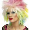 1980's Attitude Short Spiky Costume Wig Punk Pop Star Mullet Women 80s Cindy