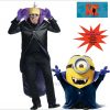 Adult Minion Dracula Halloween Costume Despicable Me Cape w Gloves H/pce teeth++ - Image 3