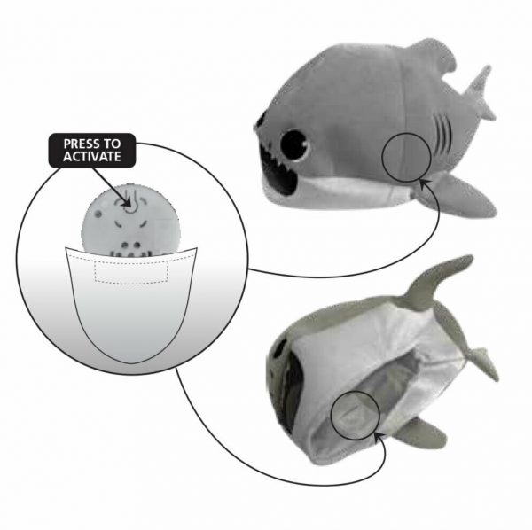 Baby Shark Daddy Mummy Adult Plush Hat w Song Beanie Costume Accessory Pink Fong - Image 4