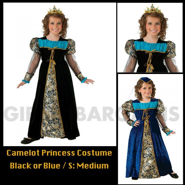 Camelot Princess Queen Royal Costume Girls Medieval Renaissance  Book Week S: M