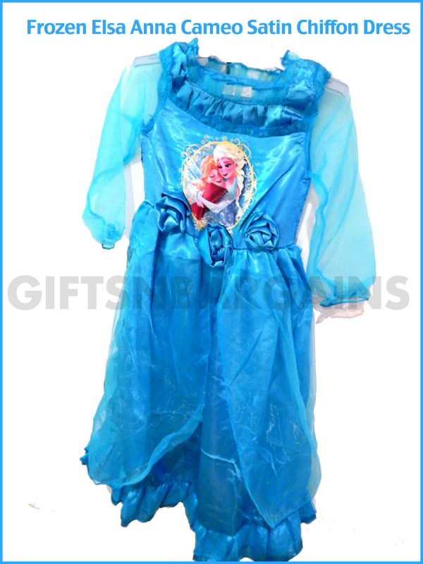Frozen Elsa Anna Girls Sleep Gown Nightie Blue Dress Princess Costume 2-9 CHILD - Image 4