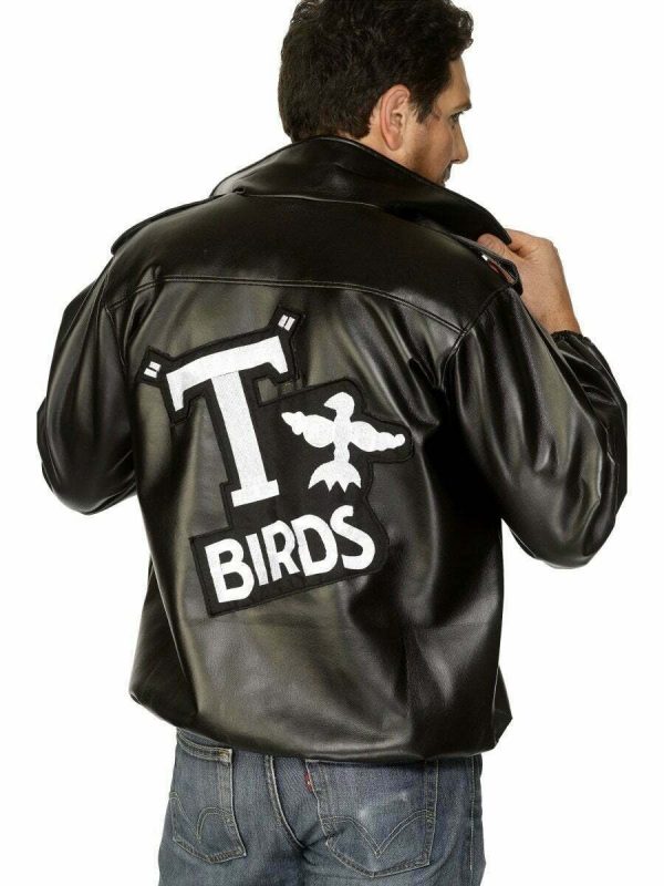 GREASE T-BIRDS JACKET MENS MOVIE COSTUME LICENSED 50 60'S BIKER FANCY DRESS - Image 3