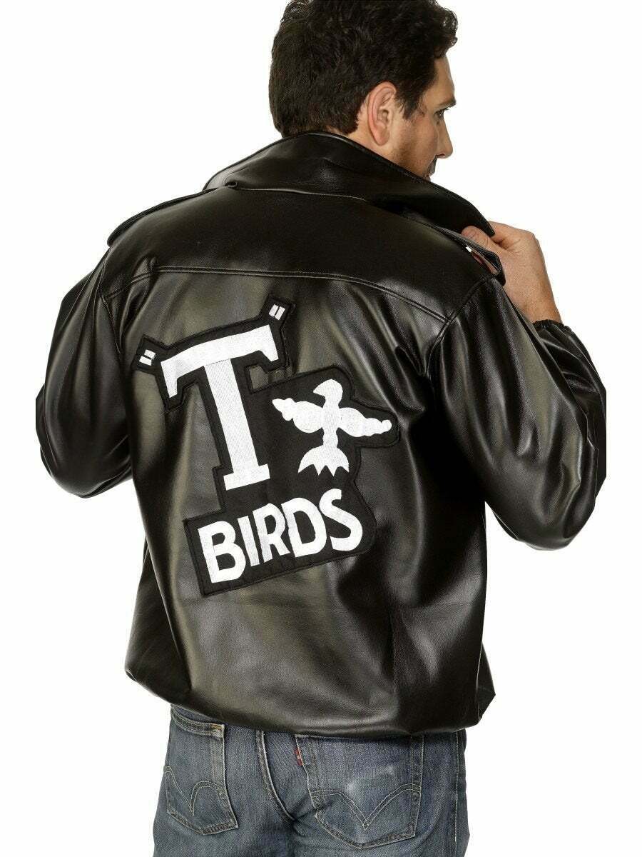 GREASE T BIRDS JACKET MENS MOVIE COSTUME LICENSED 50 60 S BIKER FANCY DRESS GiftsnBargains