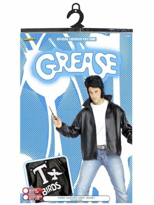 GREASE T-BIRDS JACKET MENS MOVIE COSTUME LICENSED 50 60'S BIKER FANCY DRESS - Image 4