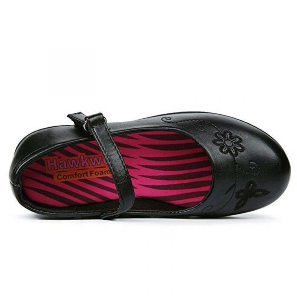 Girls School Shoes Formal Footwear Sz 9-13 Mary Jane Style Cushioned Black PU - Image 5