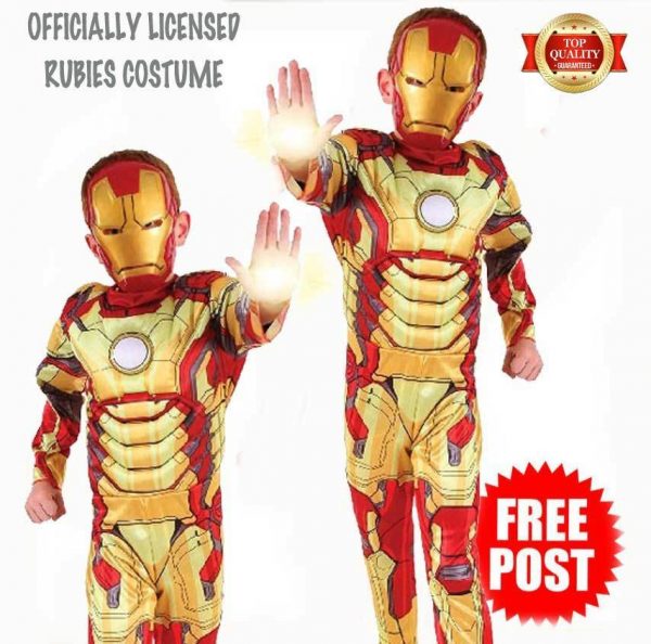 Iron Man 3 Boys Costume Avengers Muscle Chest Super Hero Dlx S:M (5-7y) Ironman
