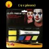 Killer Clown Cream MakeUp Kit 9 Pc Horror Special FX Halloween Face Paint Circus