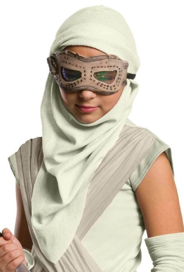 Licensed Star Wars Girls Rey Hood & Mask Child Kids Halloween Fancy Dress