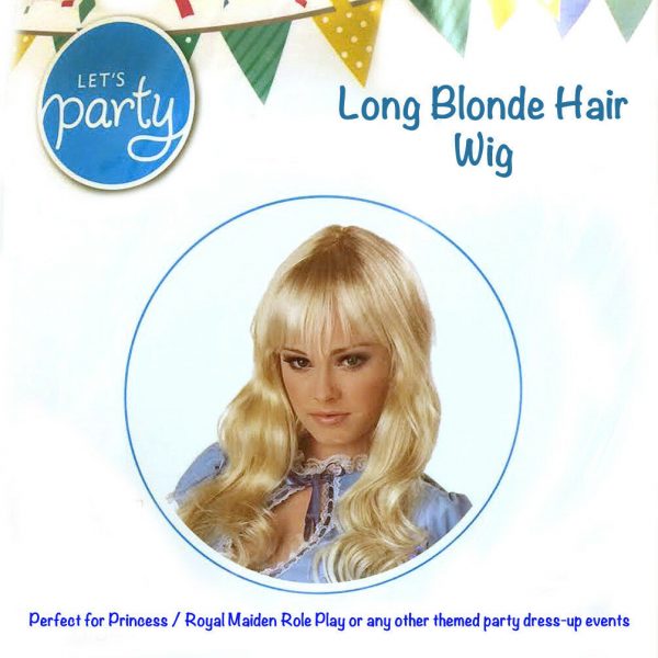 Long Blonde Hair Wig Costume Princess Dress Up Accessory Women Adult Book Week - Image 3