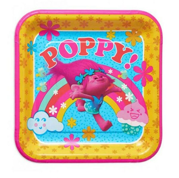 Trolls Birthday Party Pack 8 Guests Plates Cups Napkins Cutlery Table Cover - Image 3