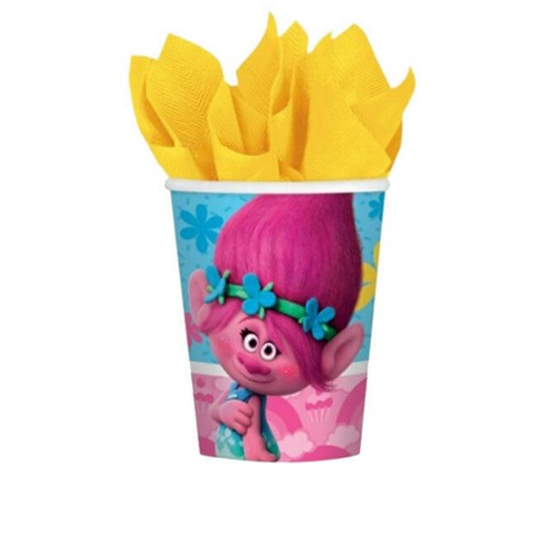 Trolls Birthday Party Pack 8 Guests Plates Cups Napkins Cutlery Table Cover - Image 4