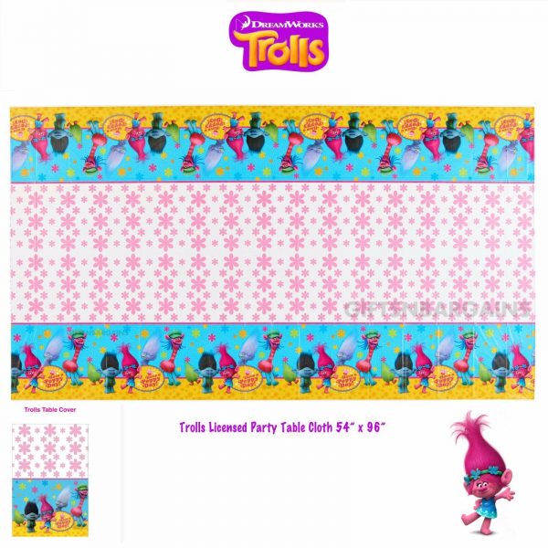 Trolls Birthday Party Pack 8 Guests Plates Cups Napkins Cutlery Table Cover - Image 7