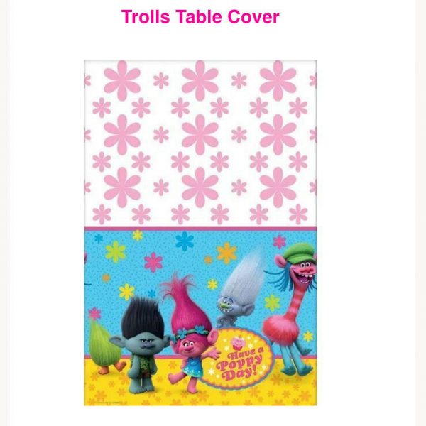 Trolls Birthday Party Pack 8 Guests Plates Cups Napkins Cutlery Table Cover - Image 8