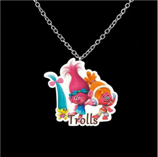 Trolls Poppy Chain Necklace 16" Girls Christmas Gift Stocking Filler Jewellery - Image 3
