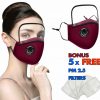 Cotton Face Mask Washable Reusable 2/5 PM2.5 Filters w Eyes Shield Anti Dust AU - Image 14