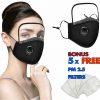 Cotton Face Mask Washable Reusable 2/5 PM2.5 Filters w Eyes Shield Anti Dust AU - Image 15
