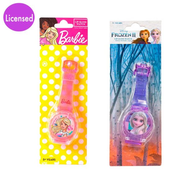LIP GLOSS WATCH Licensed - Barbie or Disney Frozen