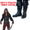 Boot Tops Pirate Costume Black Shoe Covers Adult Men Women Buccaneer