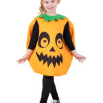 Child Halloween Fancy Dress Orange Pumpkin Tabard Costume Girls 3-5y - Image 2