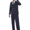 Men's Aviation Pilot Costume, Navy Blue Suit with Hat S: Large - Image 4