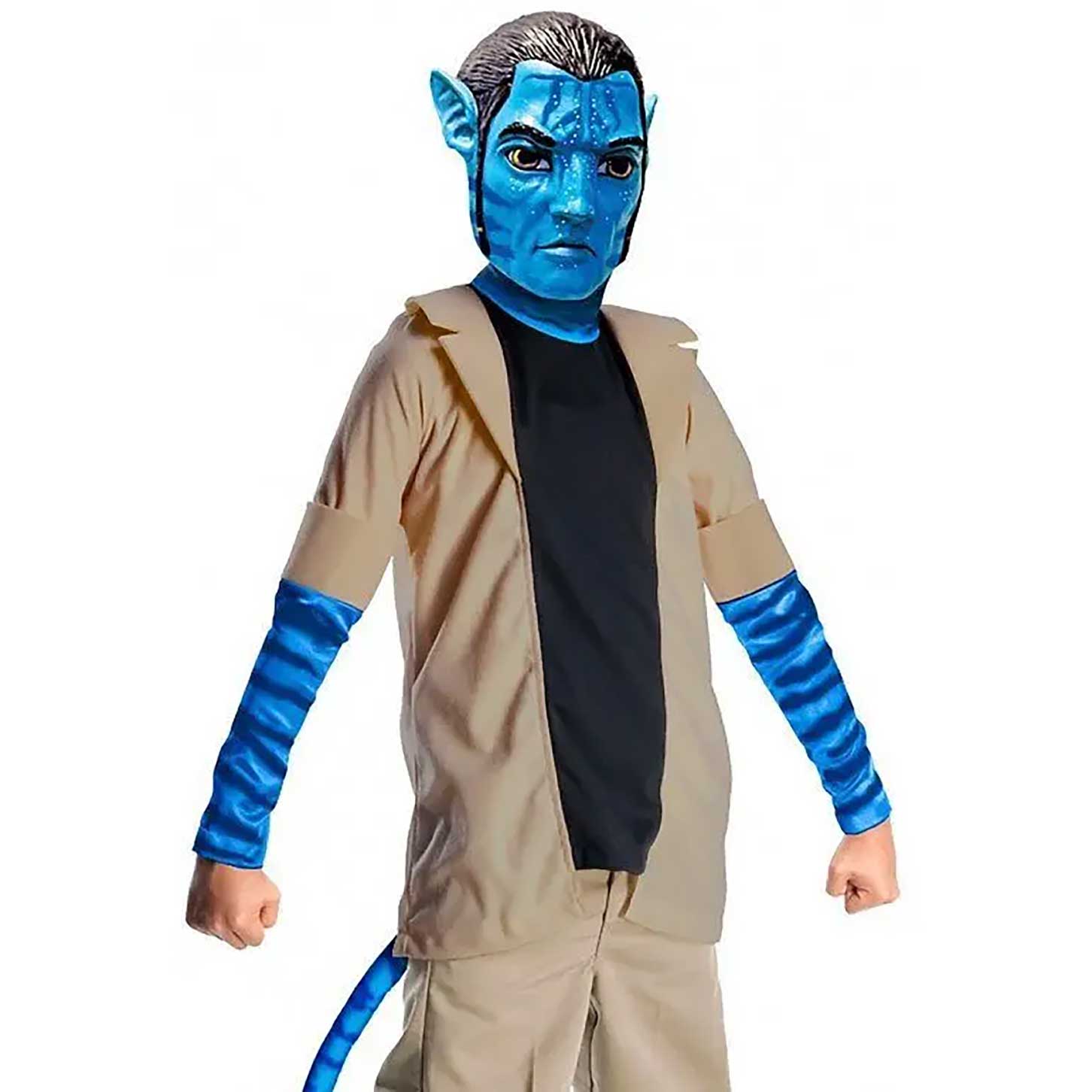Avatar Deluxe Jake Sully Boys Costume with Mask Tail Blue Na vi Fancy Dress GiftsnBargains