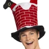 Red Santa Stuck in Chimney Hat Christmas Party Costume Accessory - Image 2