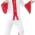 Red Super Trooper Adult Men's Costume Retro 70s Pop Music Star Fancy Dress - Image 3