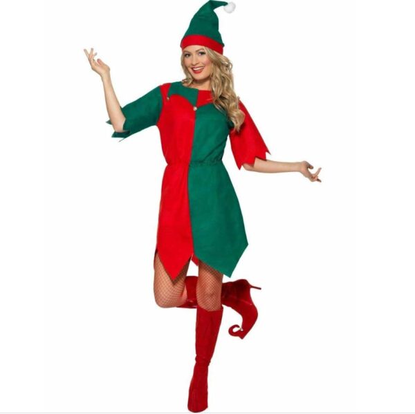 Ladies Elf Santa Helper Christmas Xmas Fancy Dress Costume S: Small / Medium - Image 5