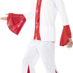Red Super Trooper Adult Men's Costume Retro 70s Pop Music Star Fancy Dress - Image 2