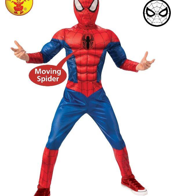 SPIDER-MAN DELUXE LENTICULAR MUSCLE COSTUME BOYS CHILD SUPER-HERO 6-8 y