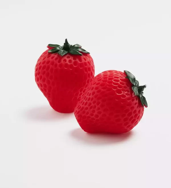 Dusk Strawberry 2pk Small Unscented Candle, Red - Image 2