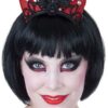 DEVIL BLACK & RED HAIR COMB TIARA & HORNS RED 2PK