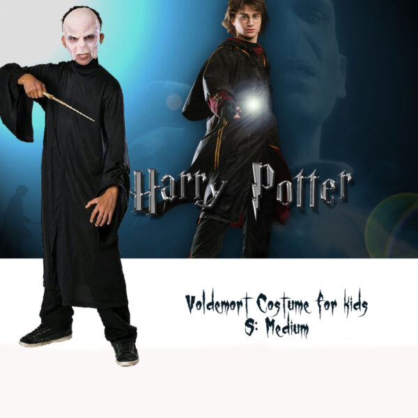 HARRY POTTER VOLDEMORT COSTUME ROBE & MASK CHILD MEDIUM 5-7Y - Image 3