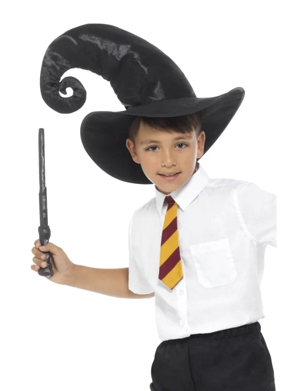 Wizard Child Kit Storybook Tie Witch Hat Magic Wand Halloween Costume Accessory